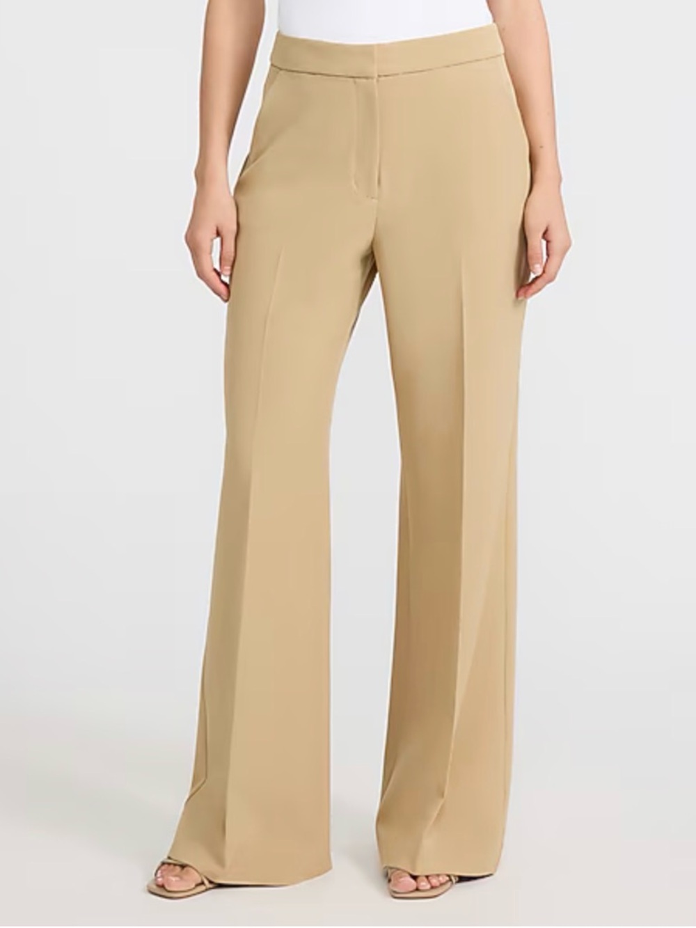 Express Tan Flare Super High Rise Slacks